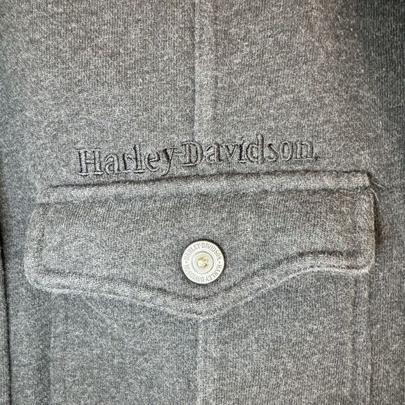 Harley Davidson Charcoal Gray Full Zip Knit Cowl Neck Sweater Jacket‎ Women's M - Picture 6 of 11